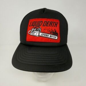 Liquid Death‎ Mountain Water Trucker Hat Black Chainsaw Murder Your Thirst Cap